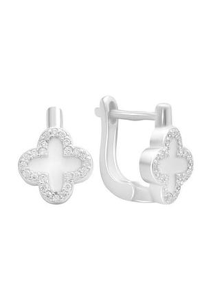 Серебряные серьги с емаллю (670000754)