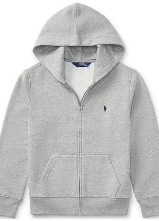 Мужская серая кофта polo ralph lauren zip hoodie на замке с капюшоном