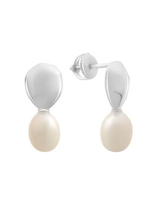 Серебряные серьги с натуральным жемчугом 4.75ct (2186199)