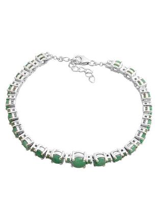 Серебряный браслет с натуральным изумрудом 7.303ct (17-20см размер) 2182139