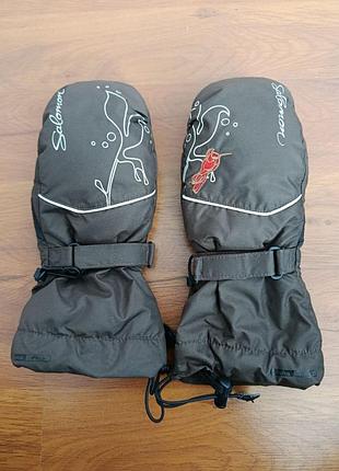 Жіночі гірськолижні рукавиці (варежки) salomon climapro — з роздільними пальцями всередині розмір s