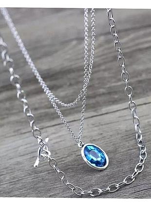 Кольє трансформер " блакитна таємниця" , намисто, ланцюжок, кулон, підвіска 6