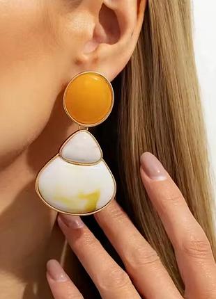 Ефектні сережки геометрія у стилі_zara