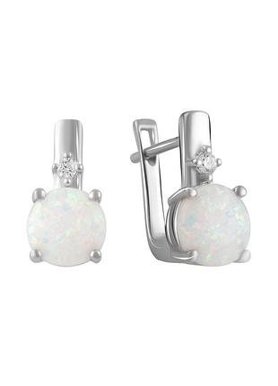 Срібні сережки з опалом 1.873ct (2085607)