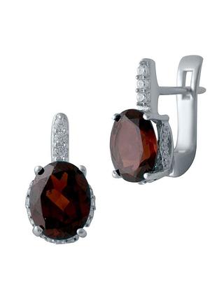 Серебряные серьги с натуральным гранатом 4.897ct (2035176)