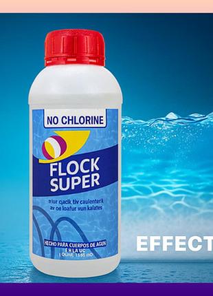 Эффективный флокулянт для очистки бассейна flock super 946ml (без хлора)