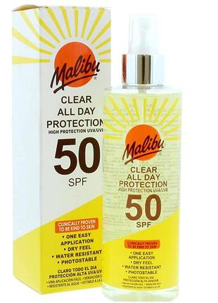 Солнцезащитный спрей malibu clear all day protection spf 50