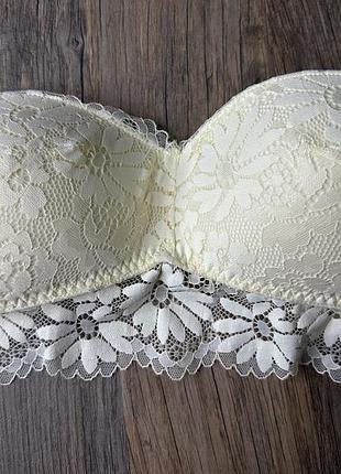 Бюстгальтер мереживний без кісточок , без бретель primark - світло жовтий , рр s