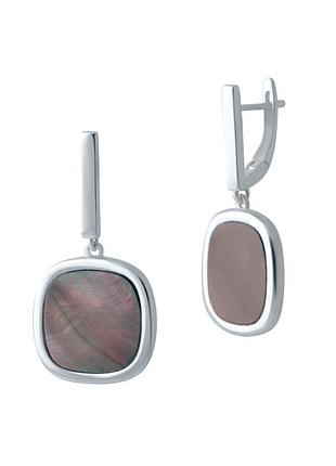 Срібні сережки з натуральним перламутром 6.656ct (2041726)