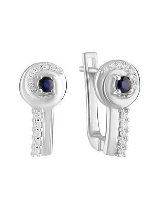Серебряные серьги с натуральным сапфиром 0.358ct (2103721)
