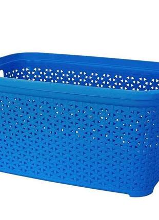 Корзина без крышки с рамкой 35л 365 x 535 x 260мм голубой тм diomedea