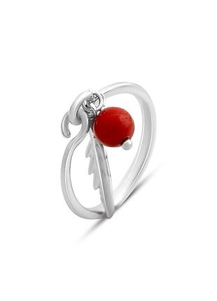 Серебряное кольцо с кораллом (17см размер) 2147206