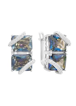 Серебряные серьги с мистик топазом 21.949ct (2150787)