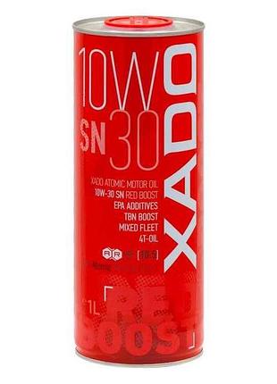 Масло моторное полусинтетическое atomic oil sn red boost (бляска) 10w-30 1л тм xado