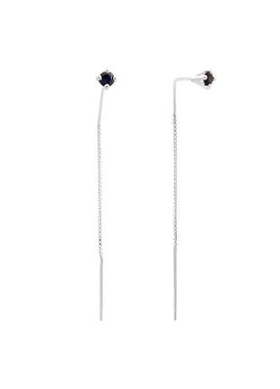 Серебряные серьги с натуральным сапфиром 0.81ct (2167556)