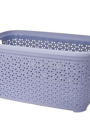Корзина без крышки с рамкой 35л 365 x 535 x 260мм серо-голубой тм diomedea