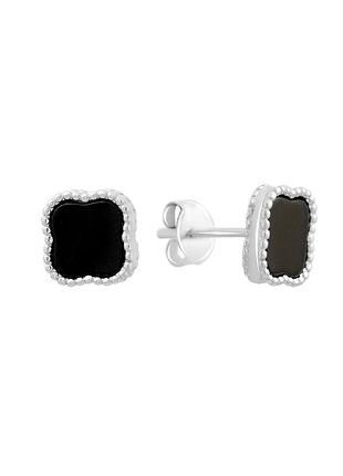 Срібні сережки з натуральним оніксом (660002097)