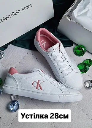 Calvin klein jeans оригінал білі з рожевим кеди