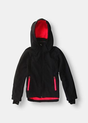 Спортивна термокуртка softshell мембрана софтшел вологостійка худі з капюшоном h&amp;m 10-11 років
