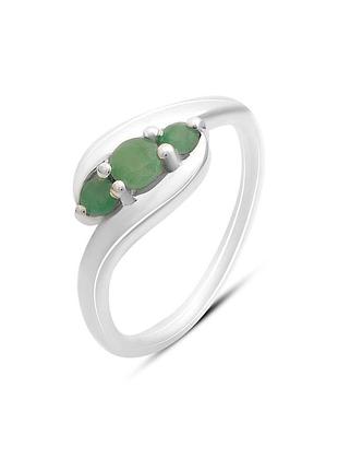 Серебряное кольцо с натуральным изумрудом 0.488ct (17.5см размер) 2163626