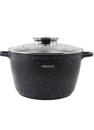 Каструля ал. кругла 10л мармур індукц. 0628-bl тм zauberg