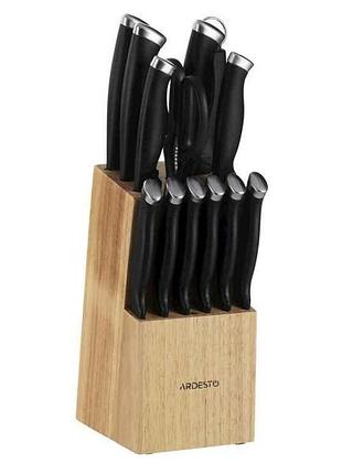 Набір ножів 14 предметів нержавіюча сталь, пластик ardesto gemini gourmet, каучуковий блок тм ardesto