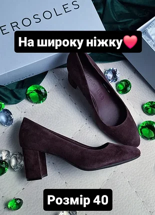 Aerosoles оригінал зручні замшеві пурпурні зручні туфлі на підборах на широку ніжку