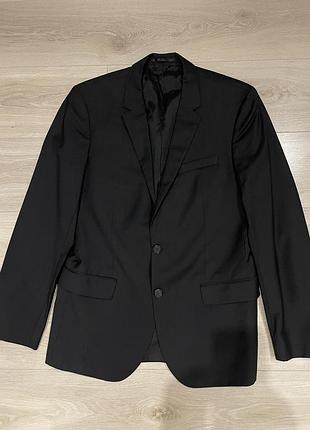 Піджак вовняний hugo boss чорний класичний 40r