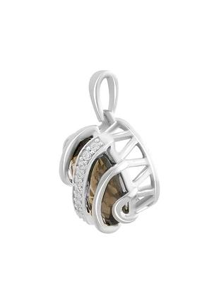 Серебряная подвеска с раухтопазом (дымчатым кварцем) 4.405ct, фианитами (2183570)