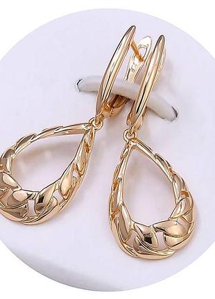 Сережки xuping позолота 18к