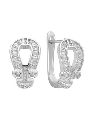 Срібні сережки з фіанітами (2184126)