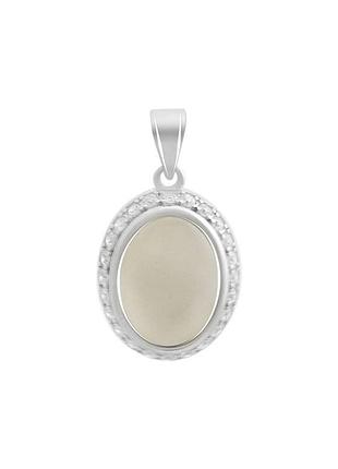 Серебряная подвеска с фианитами, перламутром (671863356)