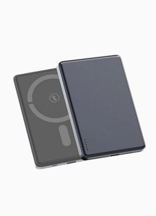 Портативное зарядное устройство (повербанк) aspor a381 magnetic wireless 5000mah (type-c/20w)- синий