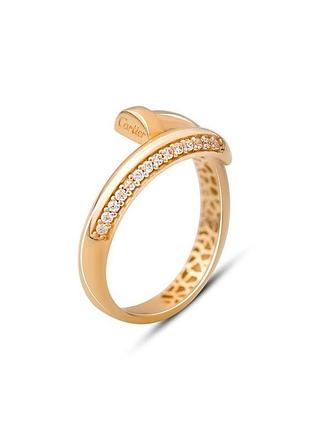 Золотое кольцо с фианитами 0.14ct (18см размер) 216851501