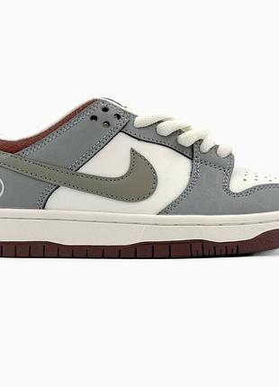 Кроссовки мужские nike sb dunk low grey white brown