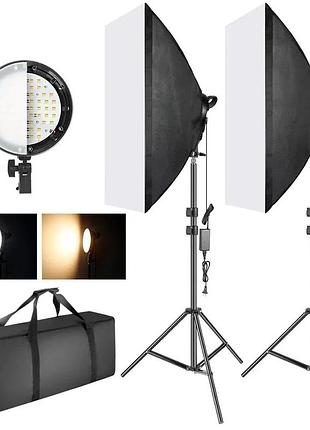 2 led софтбокса с регулировкой яркости. постоянный студийный свет