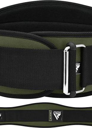 Пояс для важкої атлетики rdx weight lifting belt eva curve rx3 зелений, чорний унісекс s