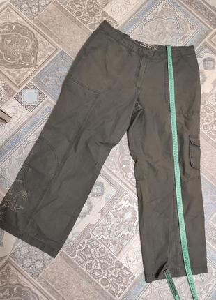 Капри бриджи зеленые хаки 48 размер женские джинсовые защитного болотяного цвета
