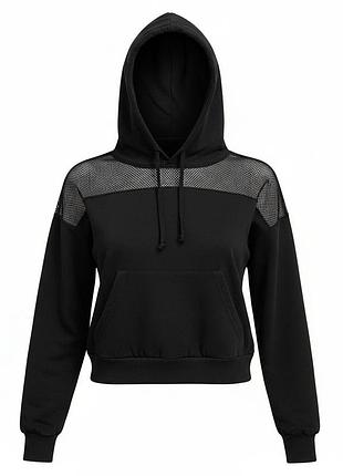 Оригинальное женское худи  размер s m черное котоновое с капюшоном хлопковое короткое  женская кофта женский реглан батник свитшот толстовка ,1