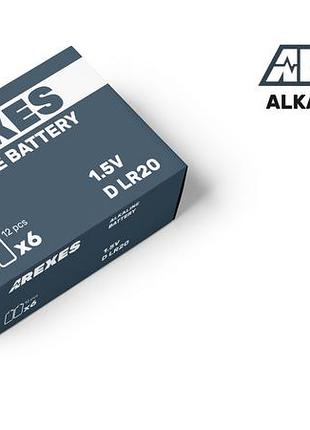 Батарейка lr20/d 1.5v arexes алкалінова (12 шт. в пакованні)