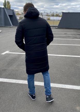 Топова чоловіча зимова куртка пуховик подовжений з капюшоном дуже теплий under armour2 фото