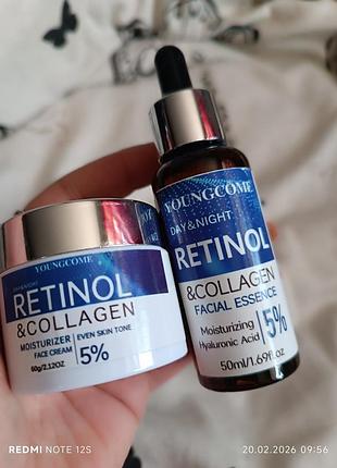 Коллаген ретинол / ухаживающая косметика омоложения для лица / крем для лица + сыворотка