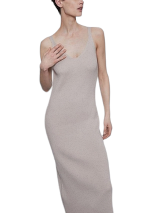 Стильное платье в рубчик миди 4