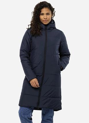 Шикарная куртка зимняя длинная женская jack wolfskin.