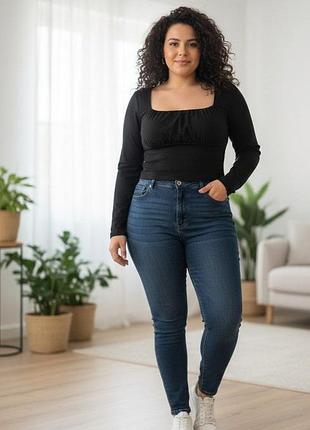 Топ лонг ез хлопка и эластана бренда "asos design" 
замеры:пог-49(58),длина изделия по спине -45 см, длина рукава -63 см.