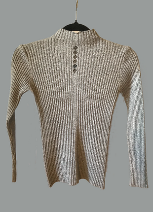 Гольф женский теплый серый с аппликацией в виде ромбов размер м производитель китай