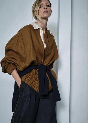 Куртка, ветровка, оверсайз, zara, 💯 лен!