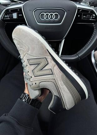 Мужские кроссовки new balance 574 full suede brown black