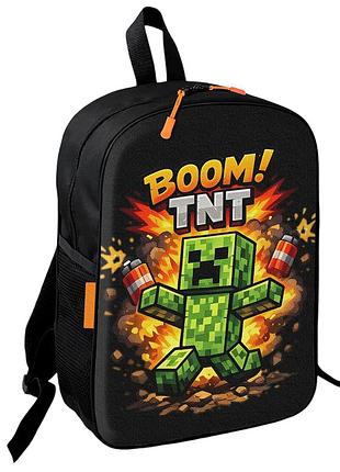 Рюкзак школьный детский с принтом minecraft крипер 36х27 см подростковый для мальчика,девочки (4723)