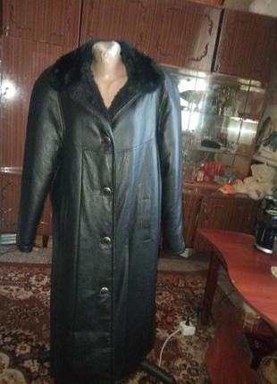 Дубленка искуственная ,кожанная  большого размера .италия.